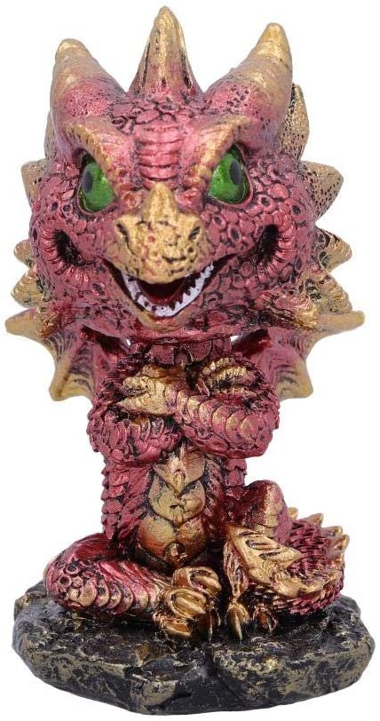 Nemesis Now Bobling Red Metallic Dragon Bobble Head, Polyresin, 9.5cm
