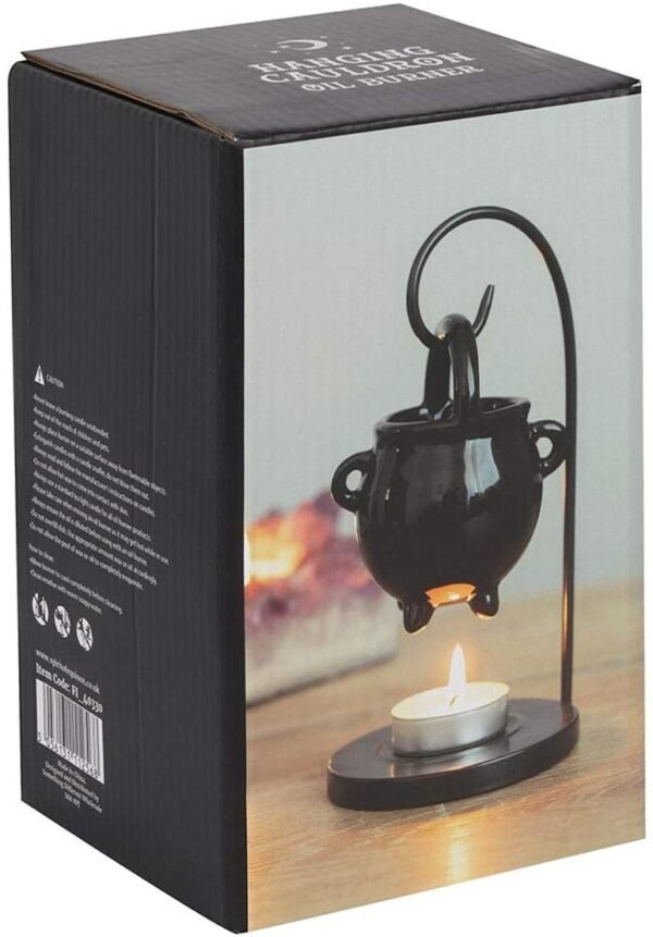 Spirit of Equinox Hanging Cauldron Pagan Oil Burner Witches Witchcraft Home Decor Black Wax Warmer Aroma Diffuser Candle Tea Light