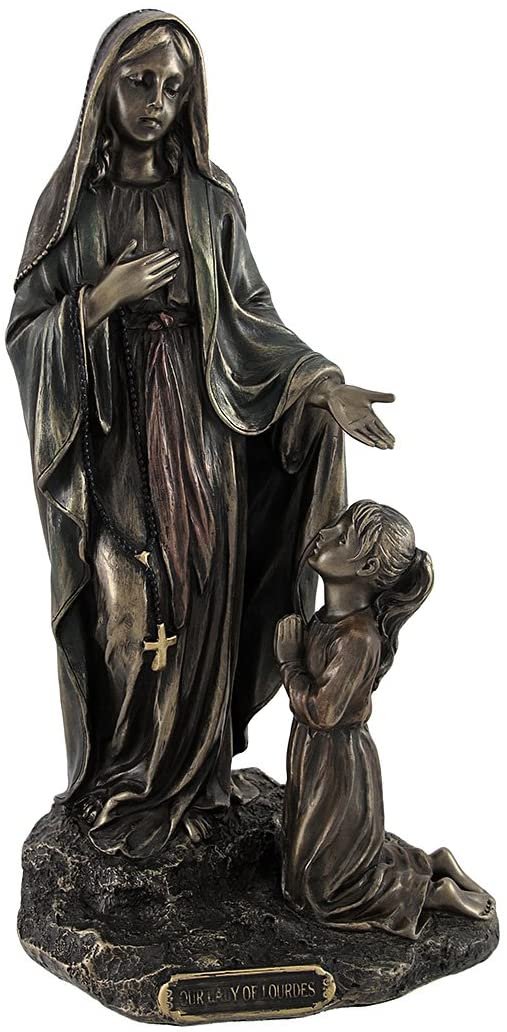Magic  Collection~Our Lady of Lourdes Blessed Virgin Mary Bronzed Statue