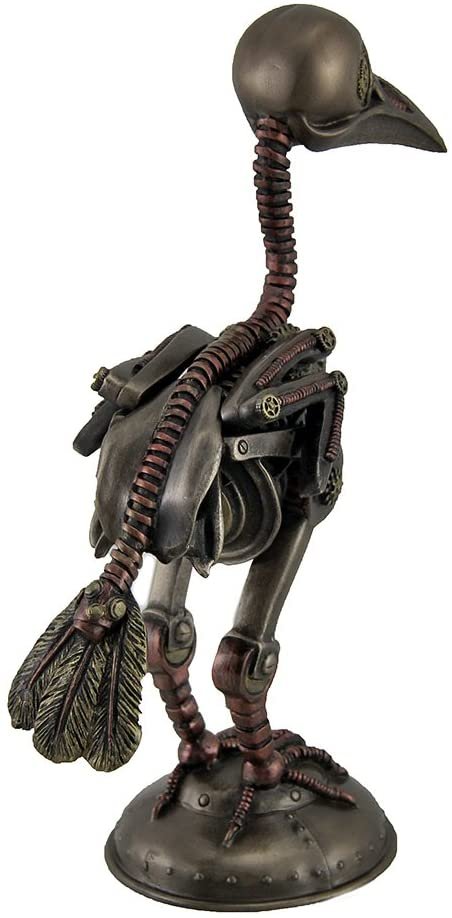 Magicun  Collection~Steampunk Crow Skeleton Antique Bronze Finish Statue