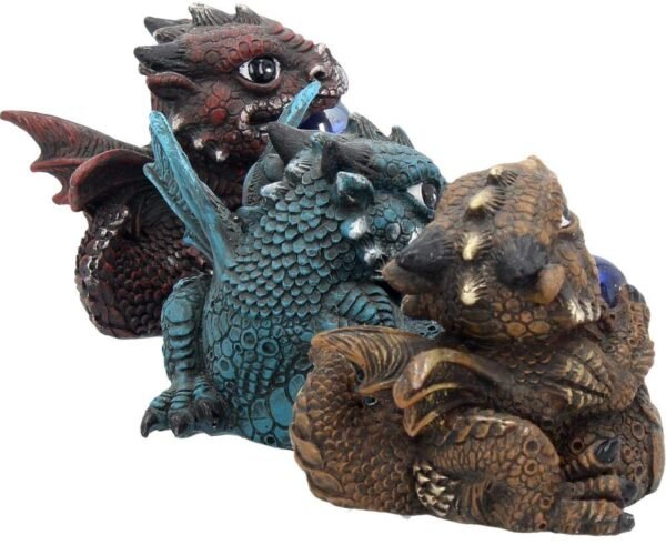 Fantasy Collection~ Citrene Aquamarine Ruby Set of 3 8cm, Resin, Multi-Coloured