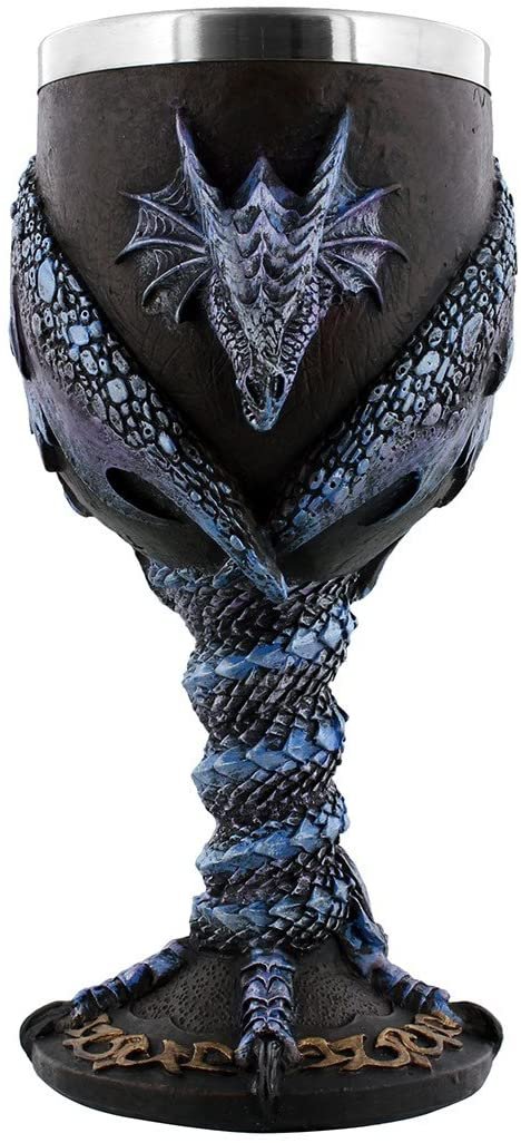 Fantasy Collection~ Draconic Kingdom Goblet 16cm Black, Resin w/Stainless Steel Insert