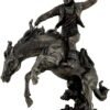 Magic  Collection~Bronzed Rodeo Cowboy and Bucking Bronco Statue 13 Inches Tall