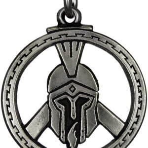 Soloman Pentant~Pewter Warrior's Spartan Helmet Pendant for Protection in Battle