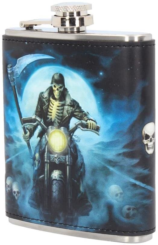 Magicun N.Giftware~Hell Rider James Ryman Hip Flask 13cm Blue
