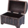 Mythology Collection~ Bronze and Blue Valhalla's Vault Viking Chest Box, 15cm