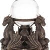 Fantasy Collection~ Dragons Prophecy Crystal Ball Holder 18.5cm Bronze, Resin