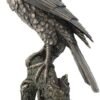Magic  Collection~10.9 Inch Sparrow Hawk Resting On Tree Branch Antique Bronze Falcon Statue