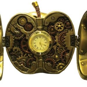 Steampunk Collection~Steampunk Forbidden Fruit Apple Clock, Bronze, One Size