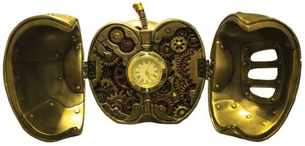 Steampunk Collection~Steampunk Forbidden Fruit Apple Clock, Bronze, One Size