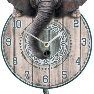 Animal Collection~ B3506J7 Trunkin' Tickin' Clock 25cm Grey, MDF