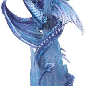 Fantasy Collection~ Crystal Custodian Blue Ice Dragon Figurine, Polyresin, One Size