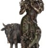 Magic  Collection~10.5 Inch Hindu God Krishna and The Holy Cow Antique Bronze Finish Sculpture Figurine