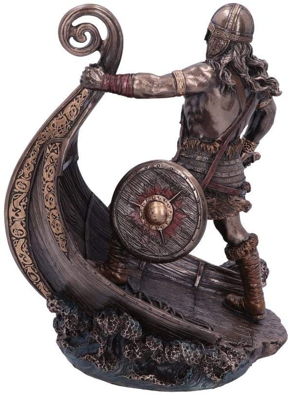 Nemesis Now Bronzed Halvor Viking Longship Figurine, One Size