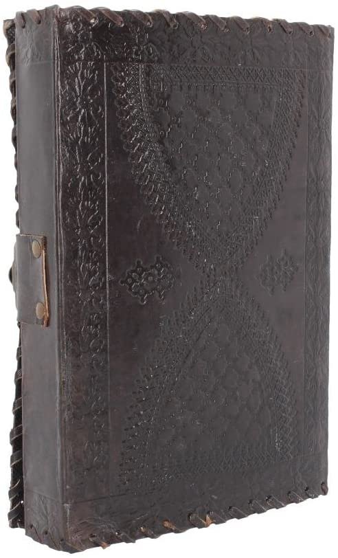Wiccan Collection~Celtic Cross Leather Journal With Lock 28cm Brown