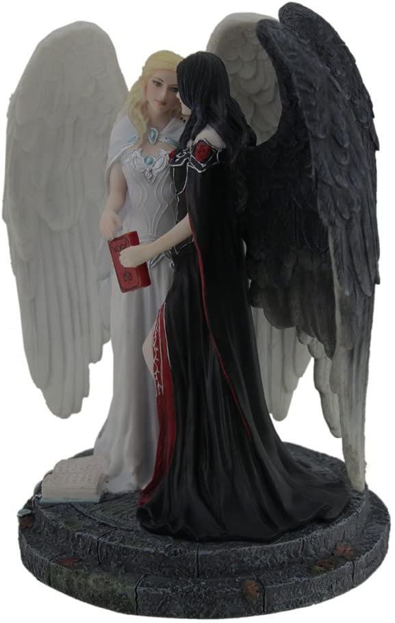 Magic  Collection~Resin Statues James Ryman Dark and Light Angel Fantasy Statue 8 X 9 X 6 Inches Bronze