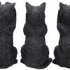 Animal Collection~ Three Wise Cats 9.5cm Figurine, Resin, Black