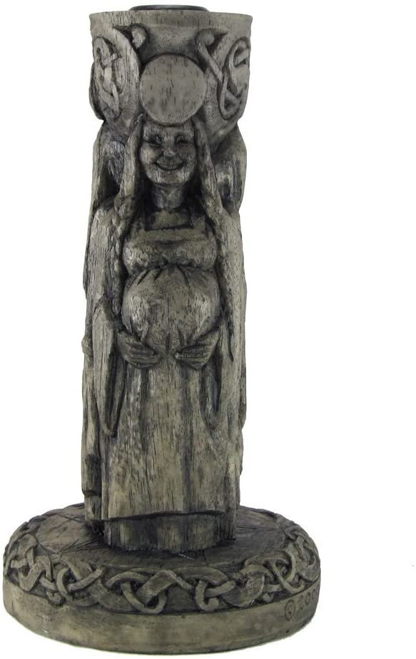 Magicun Altar~Dryad Design Goddess Candle Holder Stone Finish
