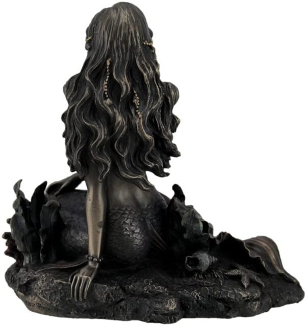 Magic  Collection~Enchanted Song Bronze Finish Mermaid Sitting On Ocean Floor Statue