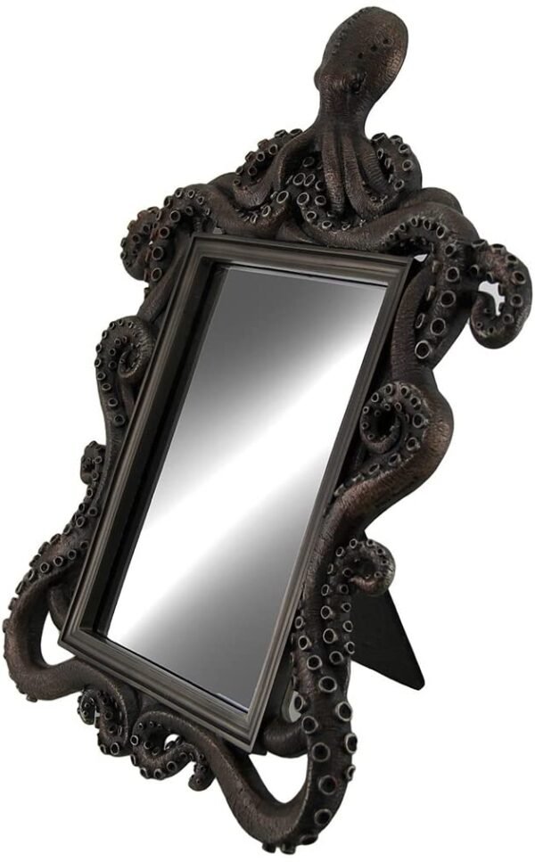 Magic  Collection~Coastal Reflections Decorative Octopus Framed Bronze Finish Table Mirror