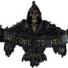 Dark Collection~NEM3944 Welcome To Hell Sign 22cm Black