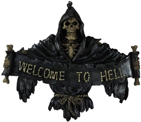 Dark Collection~NEM3944 Welcome To Hell Sign 22cm Black