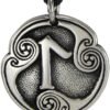 Soloman Pentant~Pewter Laguz Laukaz Rune of Intuition Pendant Necklace