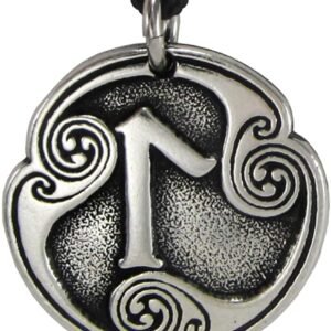 Soloman Pentant~Pewter Laguz Laukaz Rune of Intuition Pendant Necklace