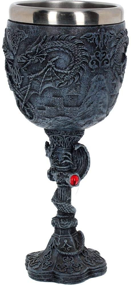 Fantasy Collection~ Protector Goblet 18.75cm, Resin w/Stainless Steel Insert, Black