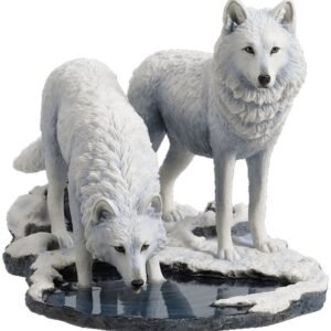 Magic  Collection~Winter Warriors - Two Wolves Sculpture by Lisa Parker