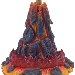 Nemesis Now Volcanic Eruption Magma Lava Volcano Backflow Incense Cone Burner, Polyresin, Red, One Size