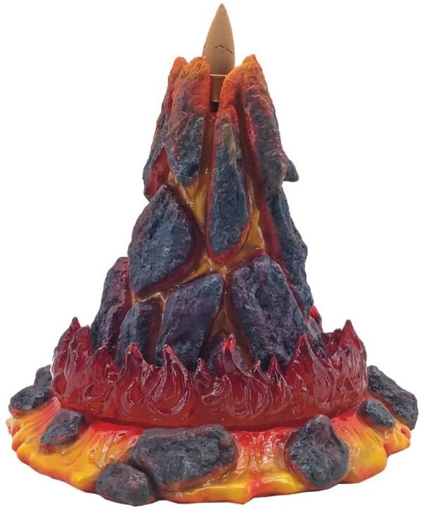 Nemesis Now Volcanic Eruption Magma Lava Volcano Backflow Incense Cone Burner, Polyresin, Red, One Size
