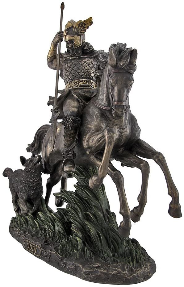 Magic  Collection~Bronzed Norse God Odin Riding Sleipner Statue