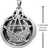 Sterling Silver Crescent Moon Aromatherapy Pentacle Pentagram Locket
