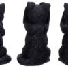 Animal Collection~ U4802P9 Three Wise Felines 8.5cm, Black