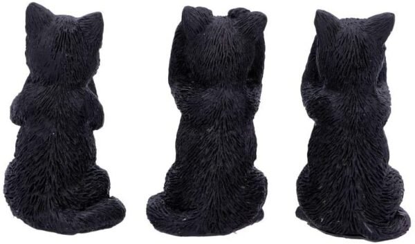 Animal Collection~ U4802P9 Three Wise Felines 8.5cm, Black
