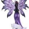 Magicun N.Giftware~Amethyst Purple Wolf and Owl Fairy Companion Figurine, Polyresin, 39.5cm