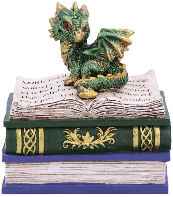 Fantasy Collection~ Blue Dragonling Diaries Dragon Book Box, Polyresin, One Size