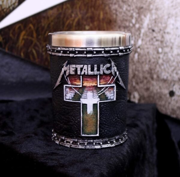 Band Merchandise~ B4683N9 Metallica-Master of Puppets Shot Glass 7cm, Resin w/Stainless Steel Insert, Black