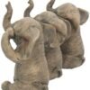 Magicun N.Giftware~Three Wise Elephants Figurine 16 cm Grey