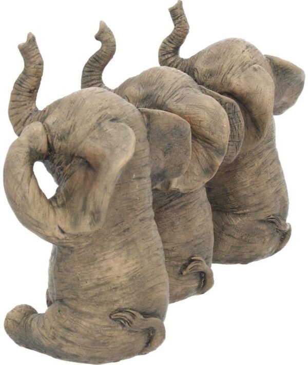 Magicun N.Giftware~Three Wise Elephants Figurine 16 cm Grey