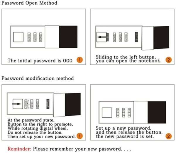 Witchcraft~Starry Diary with Lock, A5 PU Leather Journal with Combination Lock Digital Password Notebook Combination Locking Journal Diary (Starry 6)