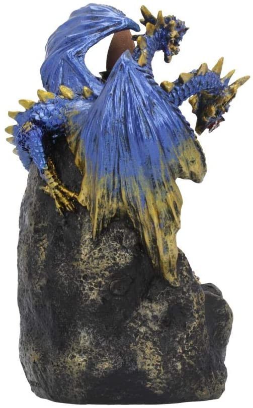 Fantasy Collection~ U4115M8 Azure Geode Backflow Incense Burner 21cm Blue