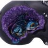 Dark Collection~Cave Small Dragon Hiding Within a Crystal Skull, Polyresin, Black, 16.5cm
