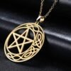 Witchcraft~cooltime Stainless Steel Pentacle Pendant Necklace Pentagram Celtic Knot Star Circle Crescent Charm Jewelry