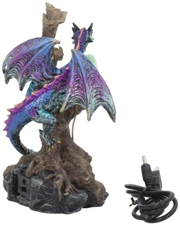 Nemesis Now Woodland Defender Light Up Dragon Figurine 16.5cm Brown, Resin