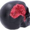 Dark Collection~Geode Black Red Gothic Glitter Skull Figurine, Polyresin, 17cm