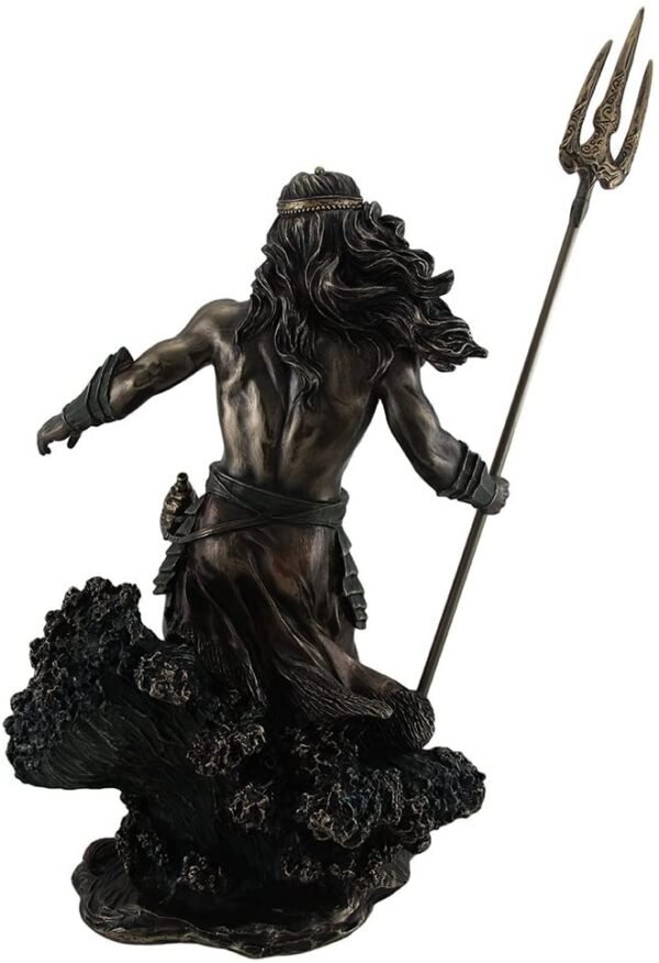 Magic  Collection~Poseidon Greek God of The Sea Commanding Waves Statue 20 Inch