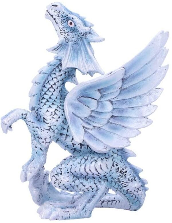 Artist Collections~ Anne Stokes Age Small Silver Dragon Figurine, White, 11.5cm