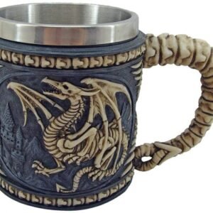 Fantasy Collection~ Dragon Skeleton Tankard Mug 13cm Black